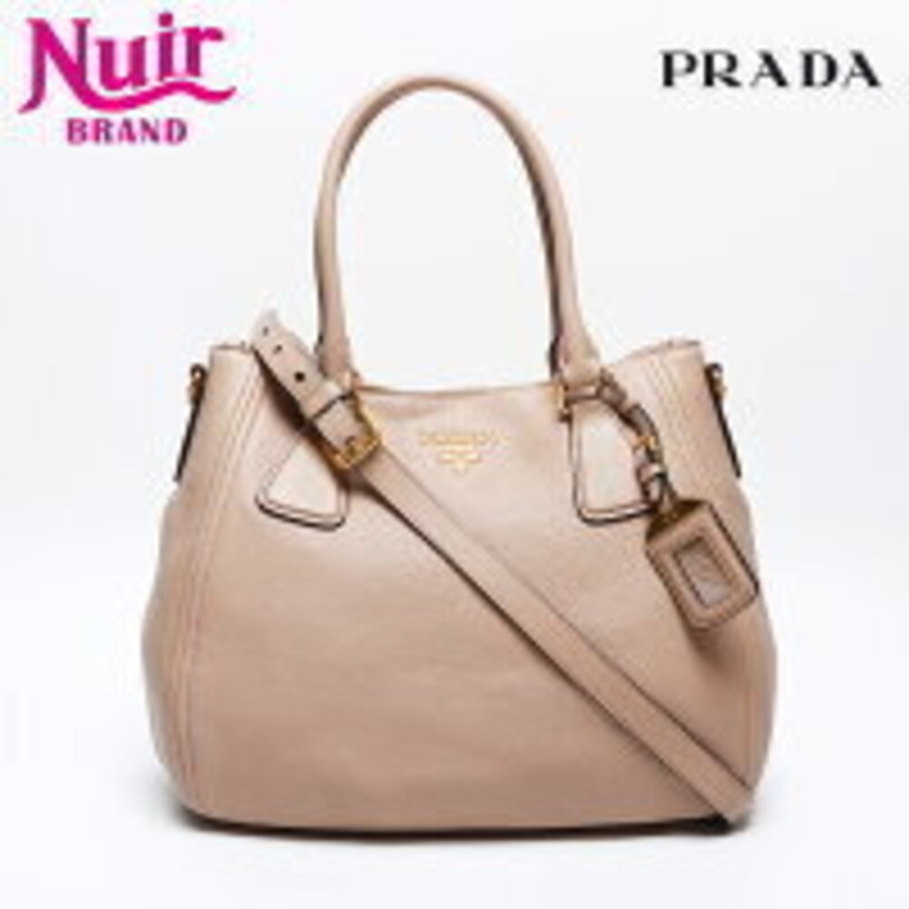 Prada Vitello Daino leather 2WAY handbag Beige Pink